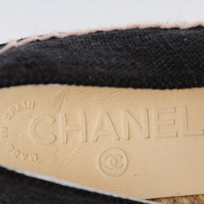 Chanel Toile CC Espadrilles 37 Black 9 of 10
