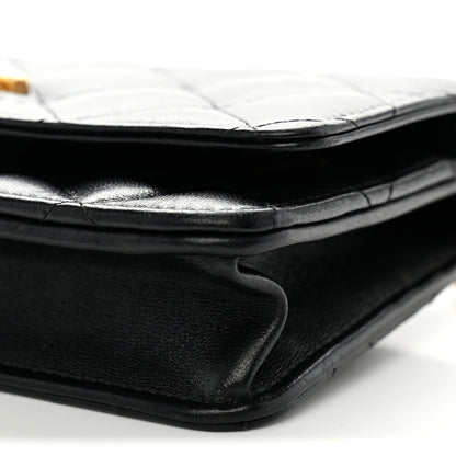 Chanel Lambskin Quilted Logo WOC Wallet On Chain Black 11 of 12