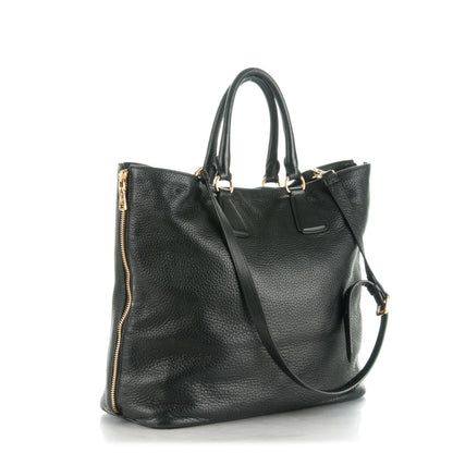 Prada Cervo Deerskin Side Zip Tote Nero Black 4 of 12