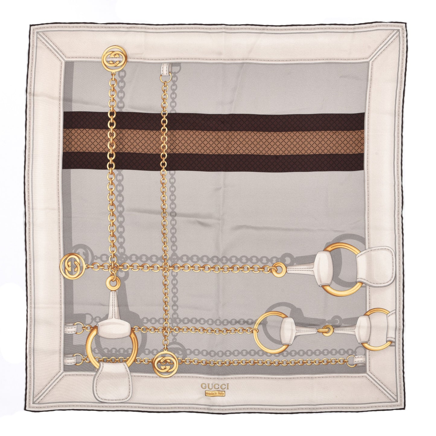 Silk Interlocking G Belts Scarf