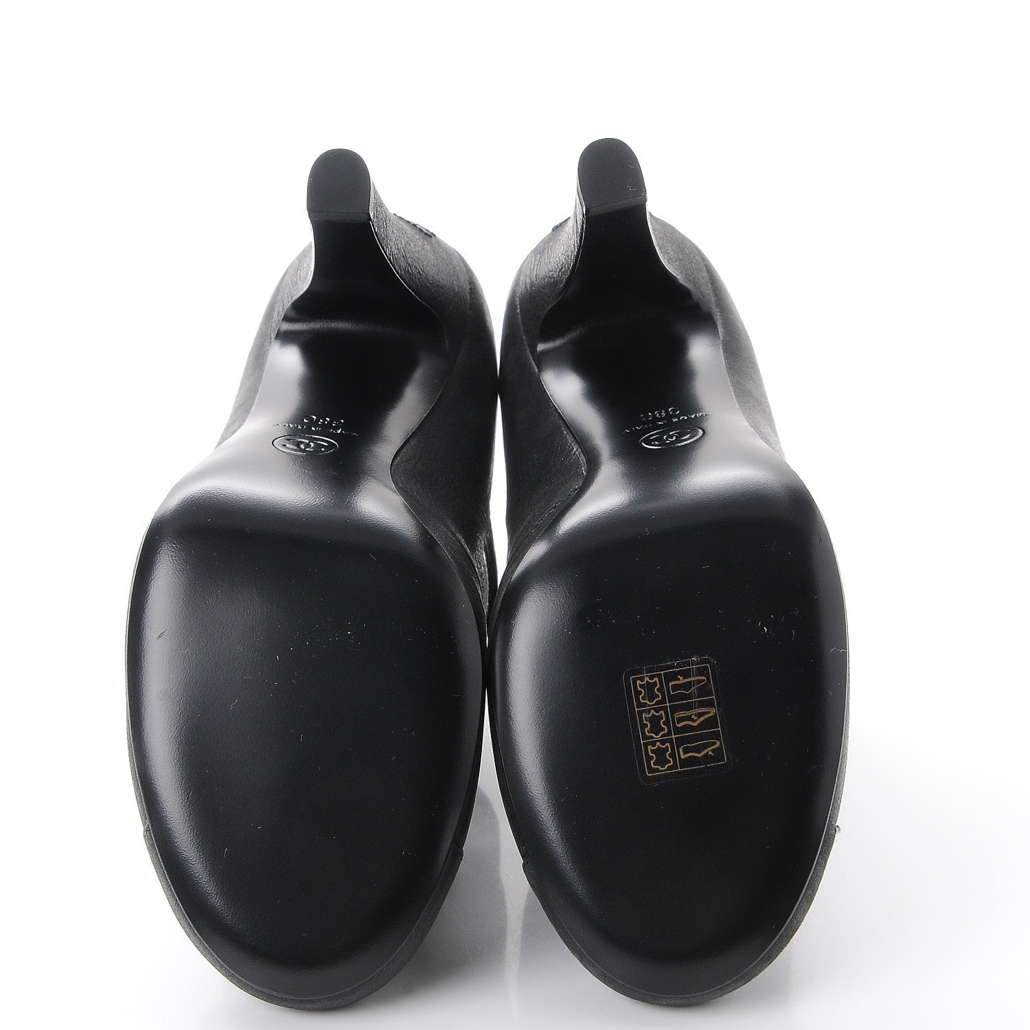 Chanel Buffalo Glitter Crystal Star Pumps 38 Black 5 of 9
