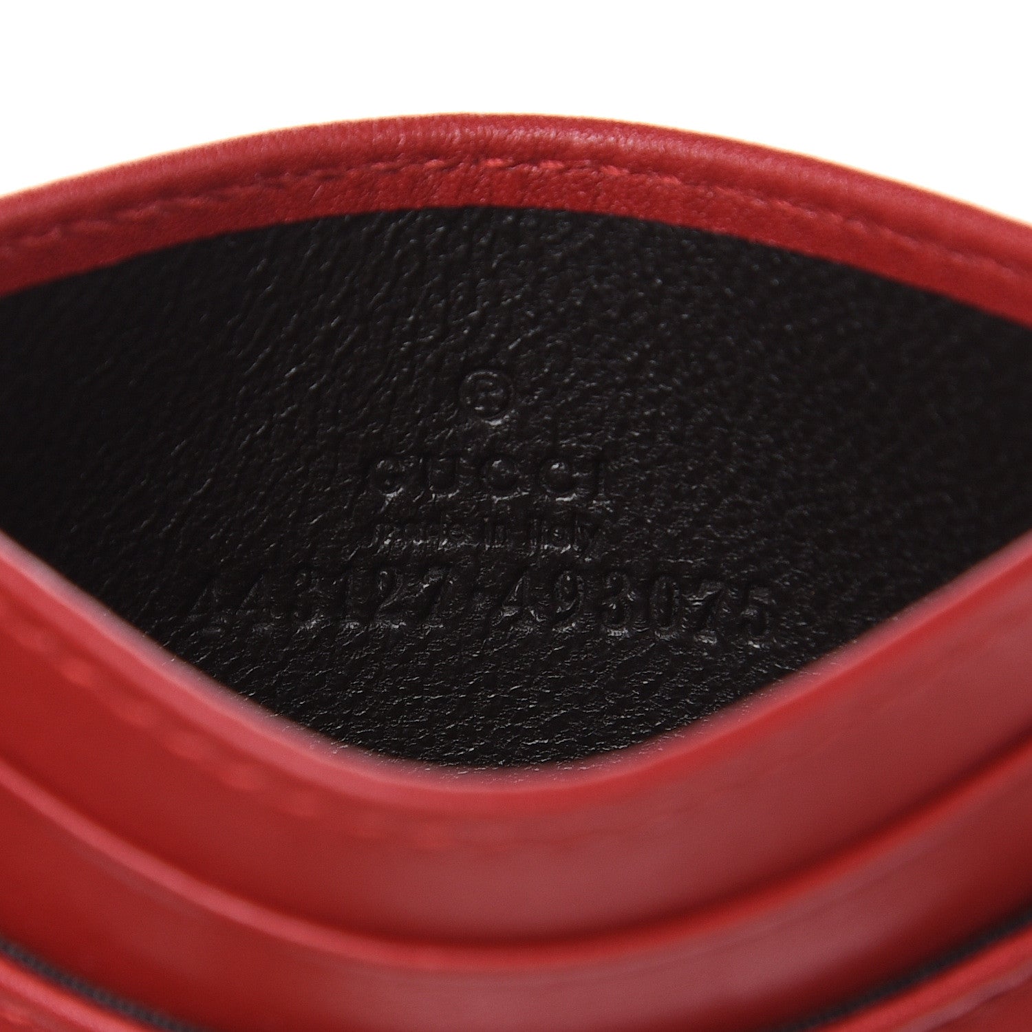 Gucci Calfskin Matelasse GG Marmont Card Holder Hibiscus Red 6 of 7