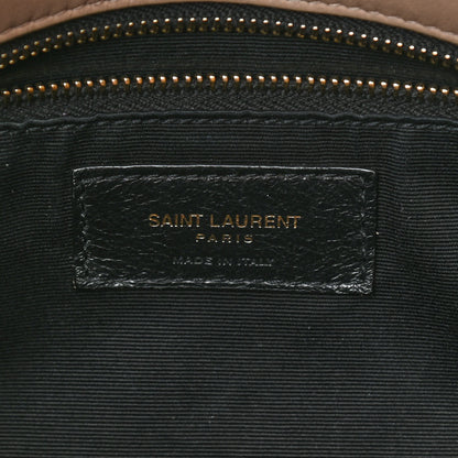 Saint Laurent Lambskin Quilted Medium Loulou Puffer Monogram Chain Satchel Dark Beige 7 of 16