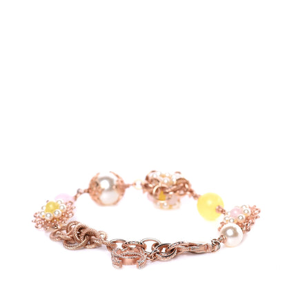 Chanel Pearl Beaded CC Bracelet Rose Gold Pink 3 of 4