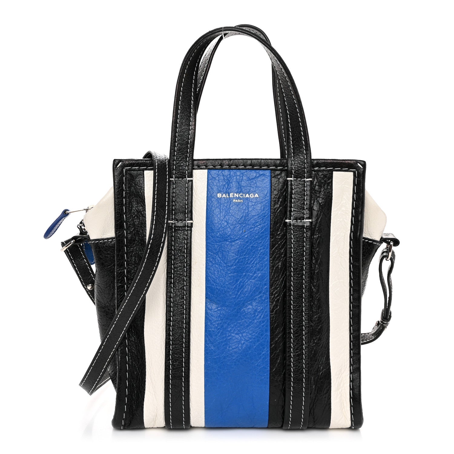 Balenciaga Agneau Arena Multicolore XS Bazar Shopper Tote Bleu White Black 1 of 11
