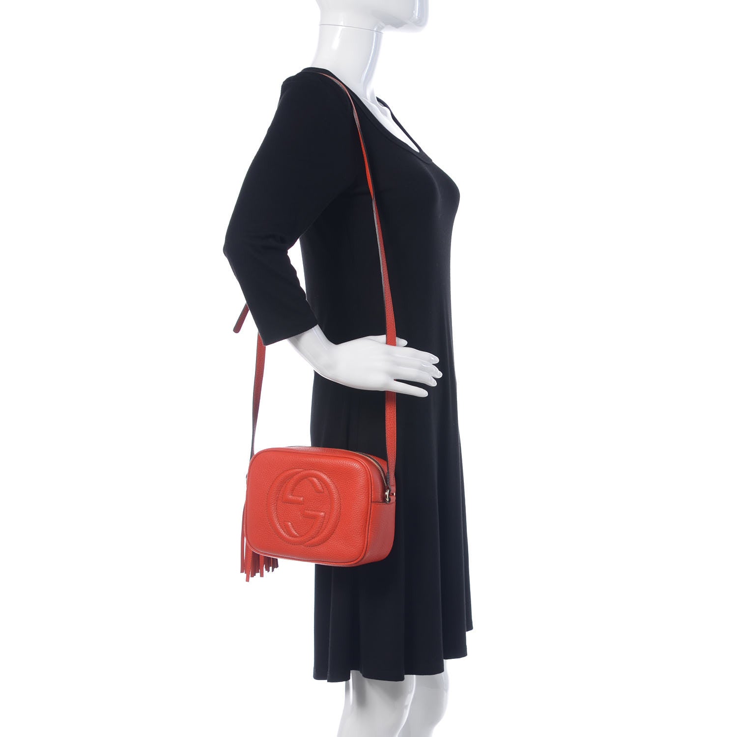 Gucci Pebbled Calfskin Small Soho Disco Bag Sun Orange 2 of 10