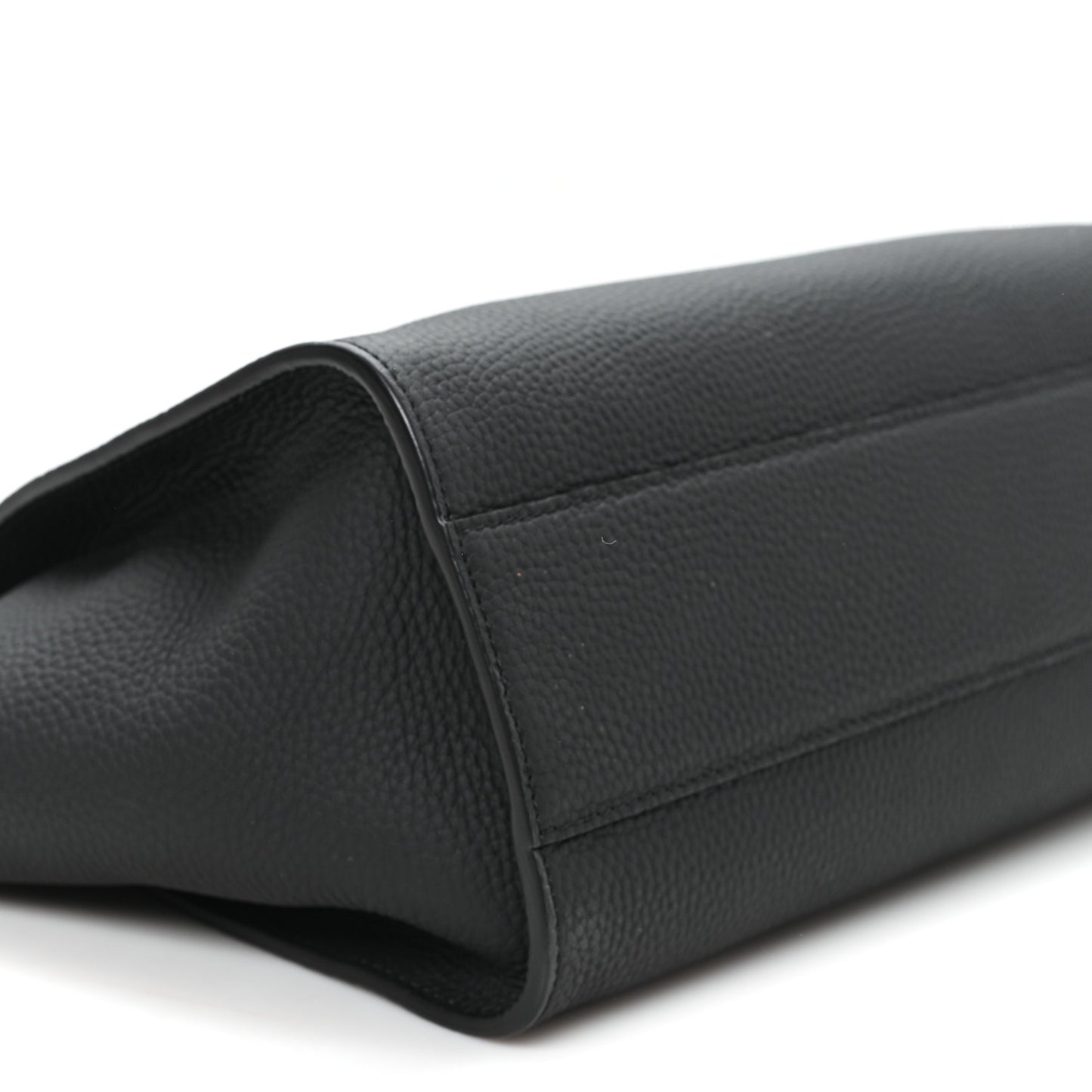 Grained Calfskin Marlo 12 Tote Bag Black