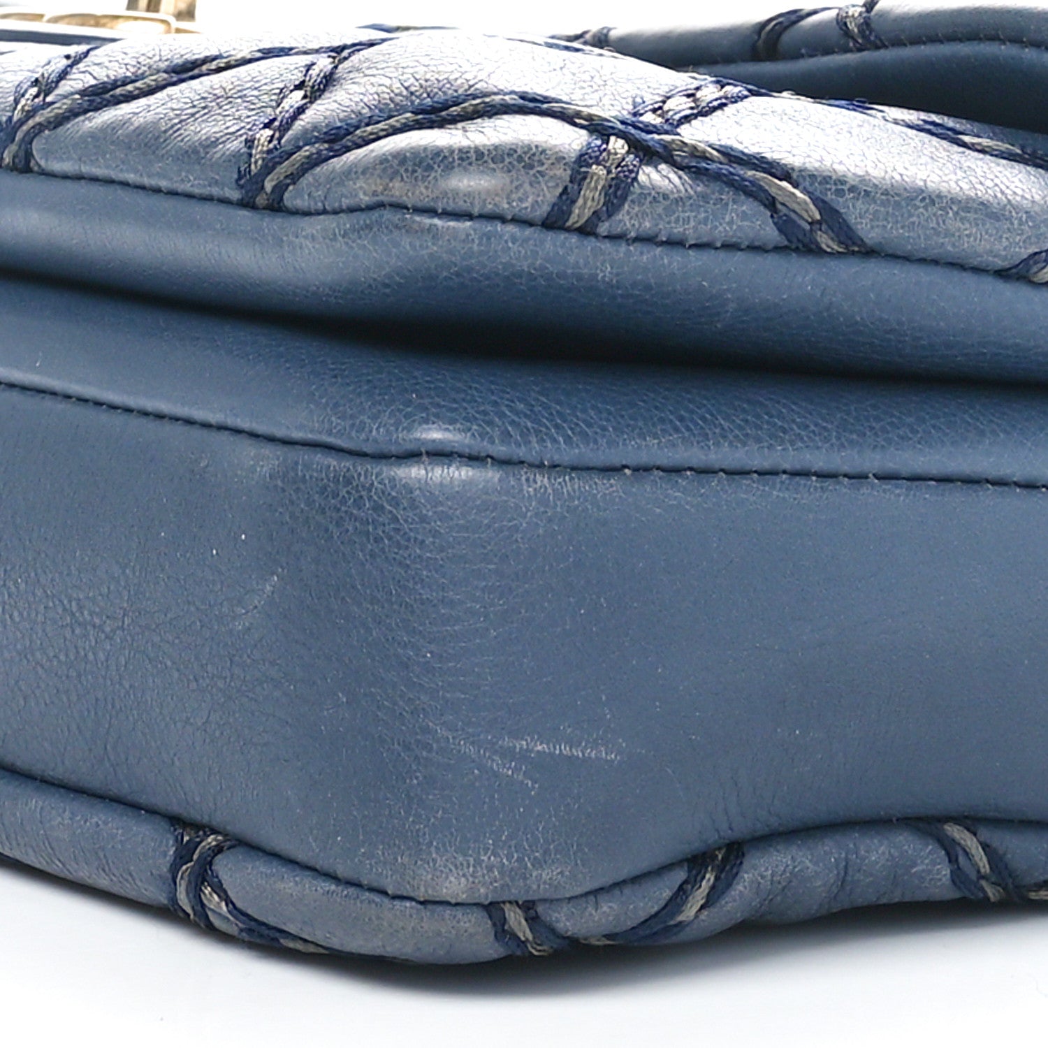 Chanel Calfskin Quilted Chic Stitch Flap Blue 10 of 11