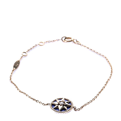 Christian Dior 18K Yellow Gold Lapis Lazuli Diamond Rose Des Vents Bracelet 1 of 8
