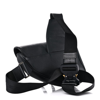 Christian Dior X SHAWN STUSSY Grained Calfskin Saddle Bag Black 3 of 9
