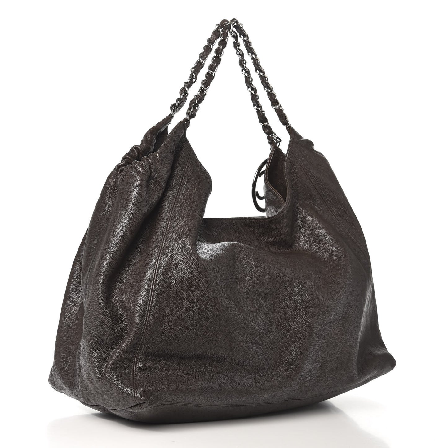 Distressed Caviar XL Coco Cabas Brown