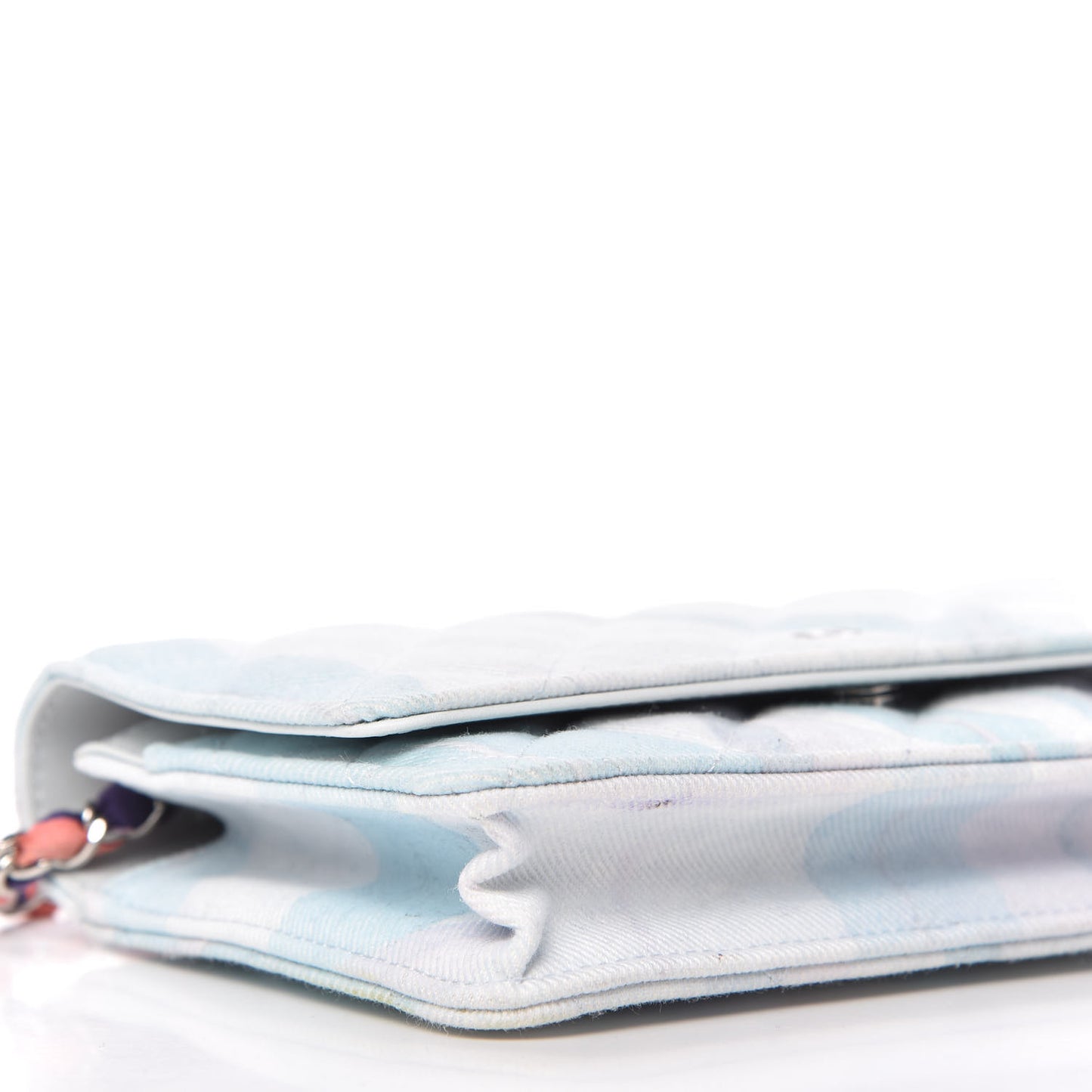 Canvas Quilted Jungle Jeans Wallet on Chain WOC Multicolor