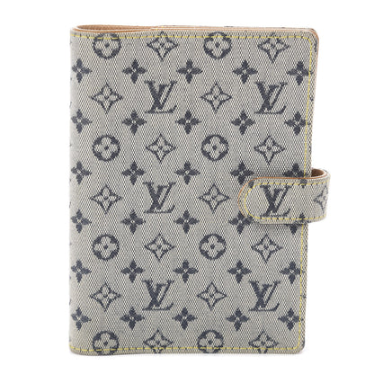 Louis Vuitton Mini Lin Small Ring Agenda Cover Blue 1 of 5
