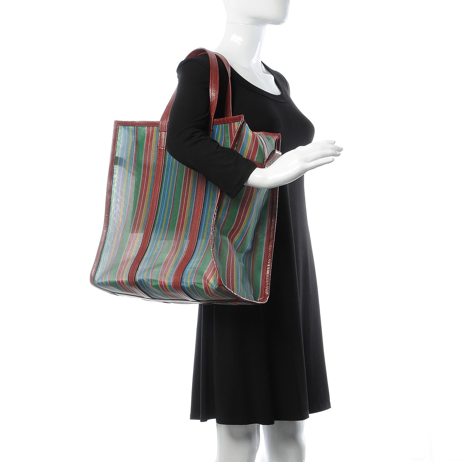 Balenciaga Mesh Agneau Arena Medium Bazar Shopper Tote Green Multicolor 2 of 9