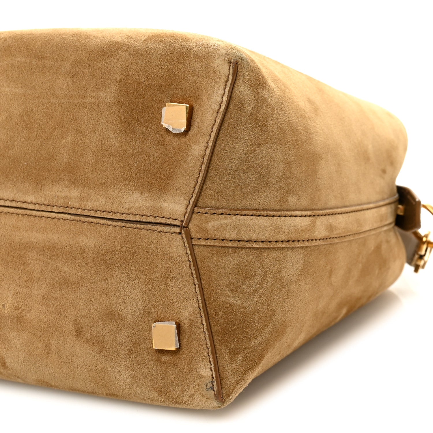 Saint Laurent Suede Le 37 Small Bucket Bag Golden Leaf 9 of 9