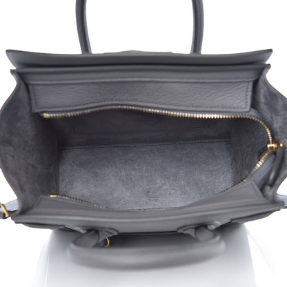 Celine Drummed Calfskin Nano Luggage Kohl 5 of 10