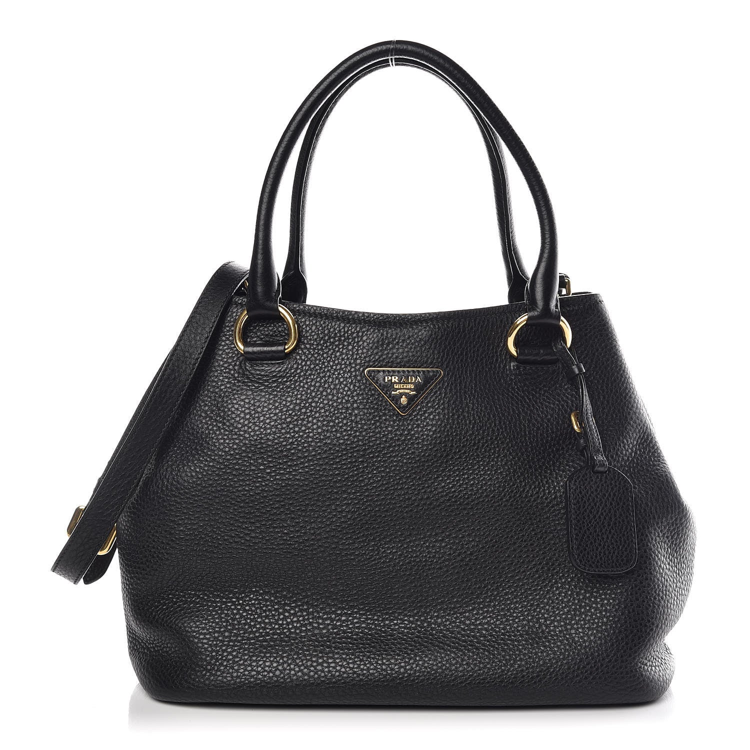 Prada Vitello Daino Tote Black 1 of 16