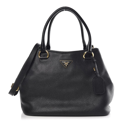 Prada Vitello Daino Tote Black 1 of 16