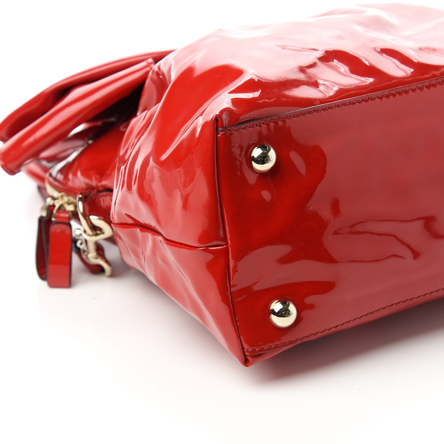 Valentino Garavani Patent Lacca Bow Dome Tote Red 6 of 12