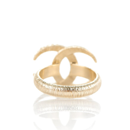 Chanel Crystal CC Ring 54 7 Gold 4 of 5