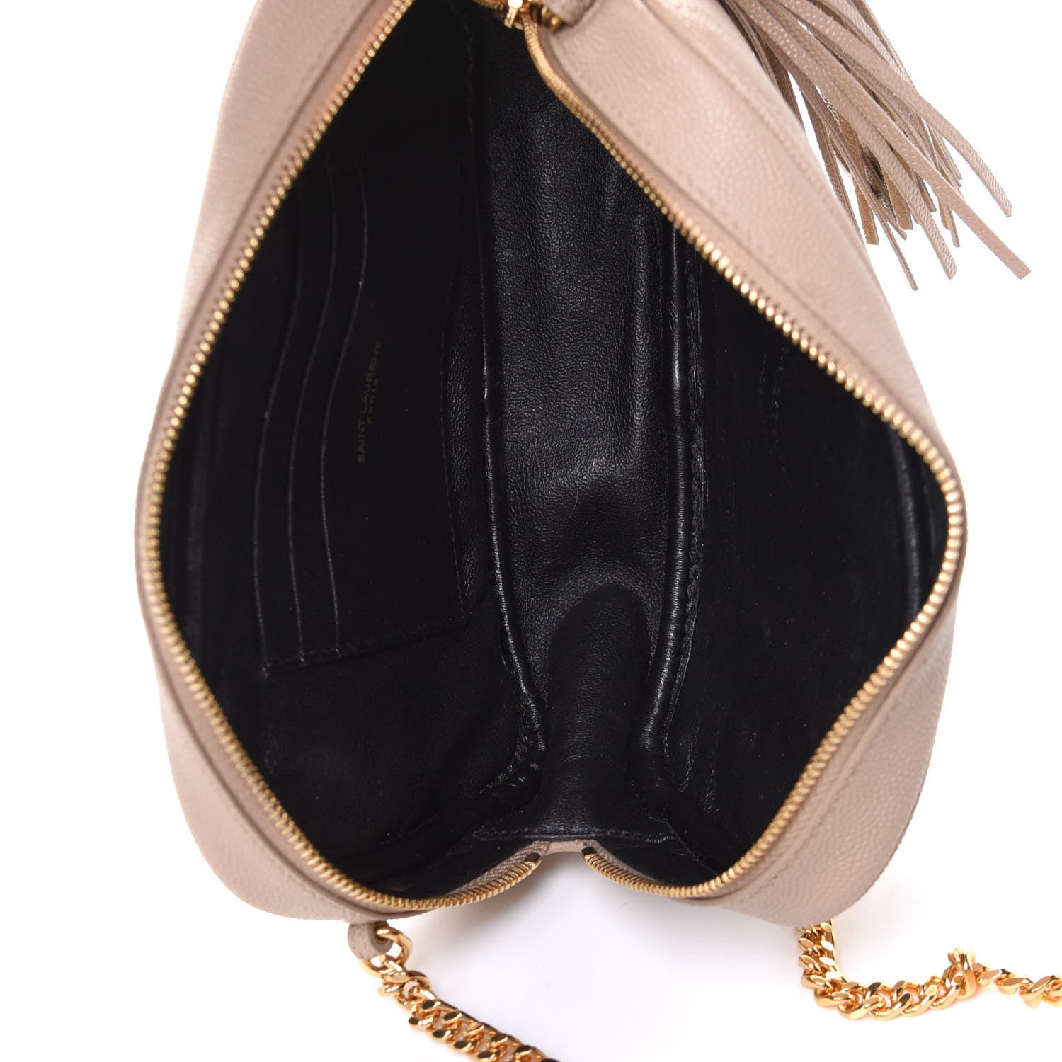 Saint Laurent Grain De Poudre Matelasse Monogram Mini Lou Camera Bag Dark Beige 4 of 9