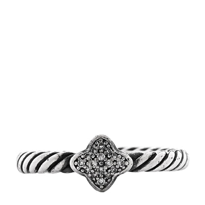 David Yurman Sterling Silver Diamond Quatrefoil Ring 49 5 1 of 4