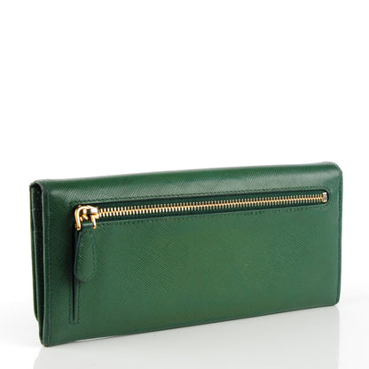 Prada Saffiano Metal Continental Flap Wallet Biliardo 3 of 7