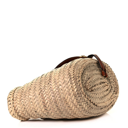 Chloe Raffia Small Grain Calfskin Medium Marcie Basket Tan 4 of 11