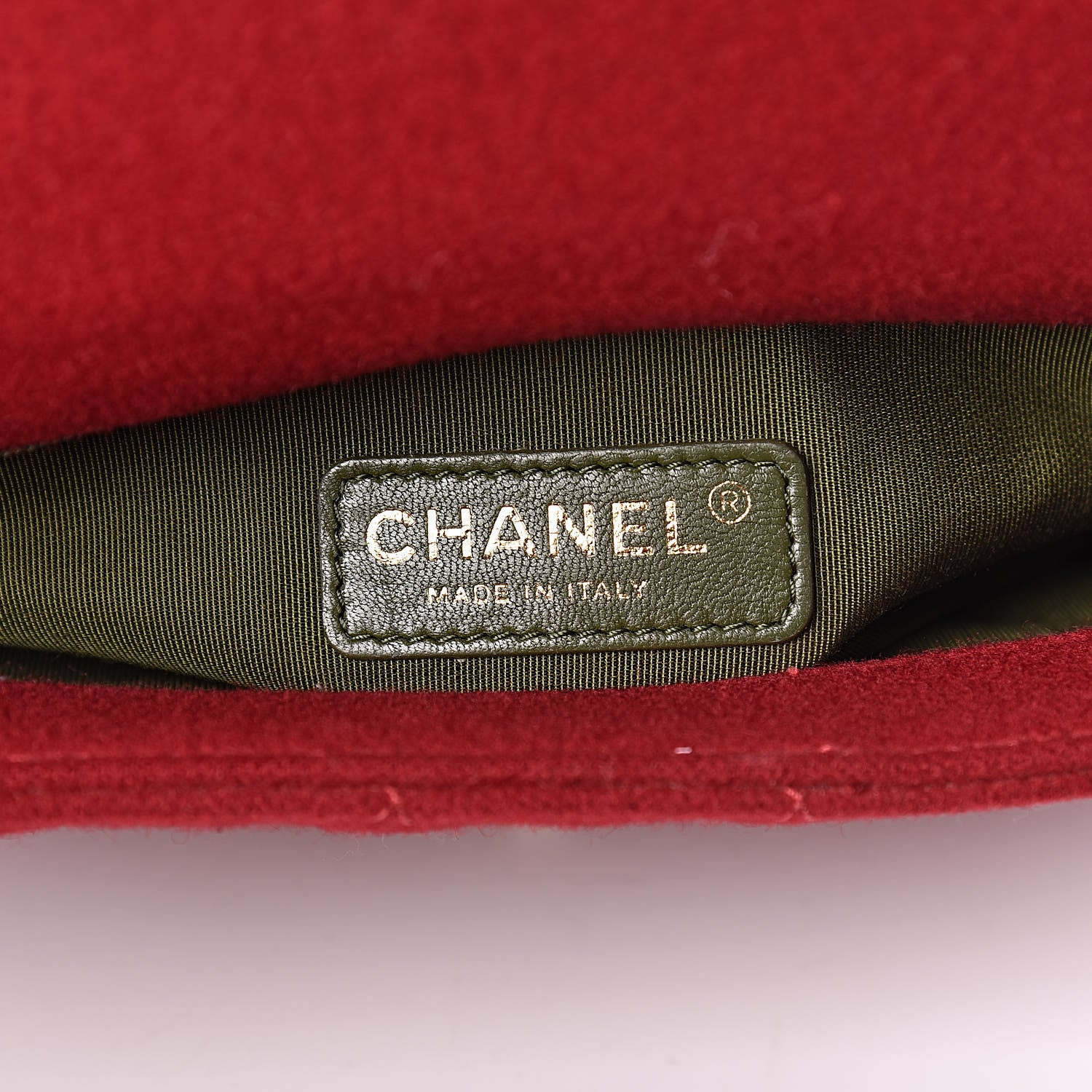 Chanel Wool Felt Grosgrain Quilted Small CC Eyelet Flap Red 6 of 10