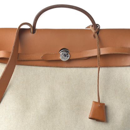 Hermes Toile Vache Calfskin Herbag 40 GM Natural 8 of 9