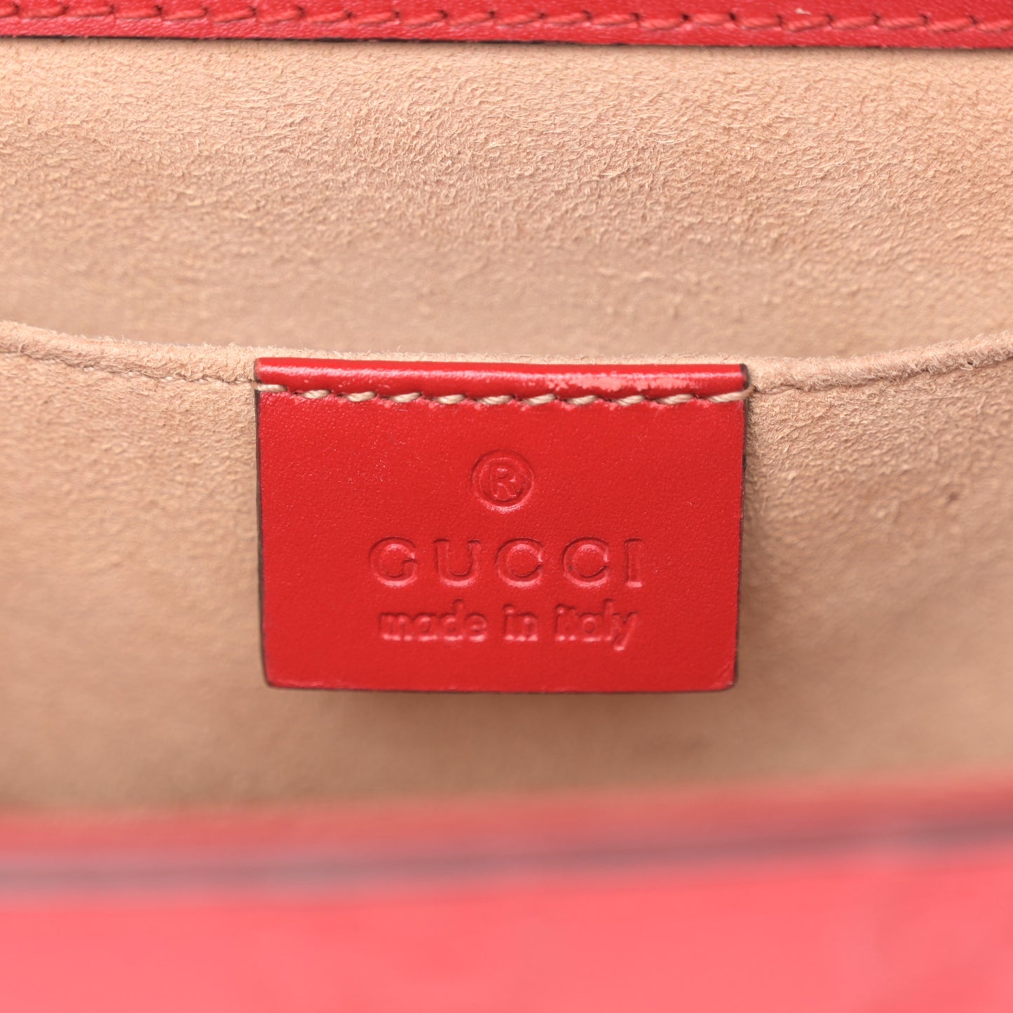 Guccissima Small Padlock Shoulder Bag Hibiscus Red