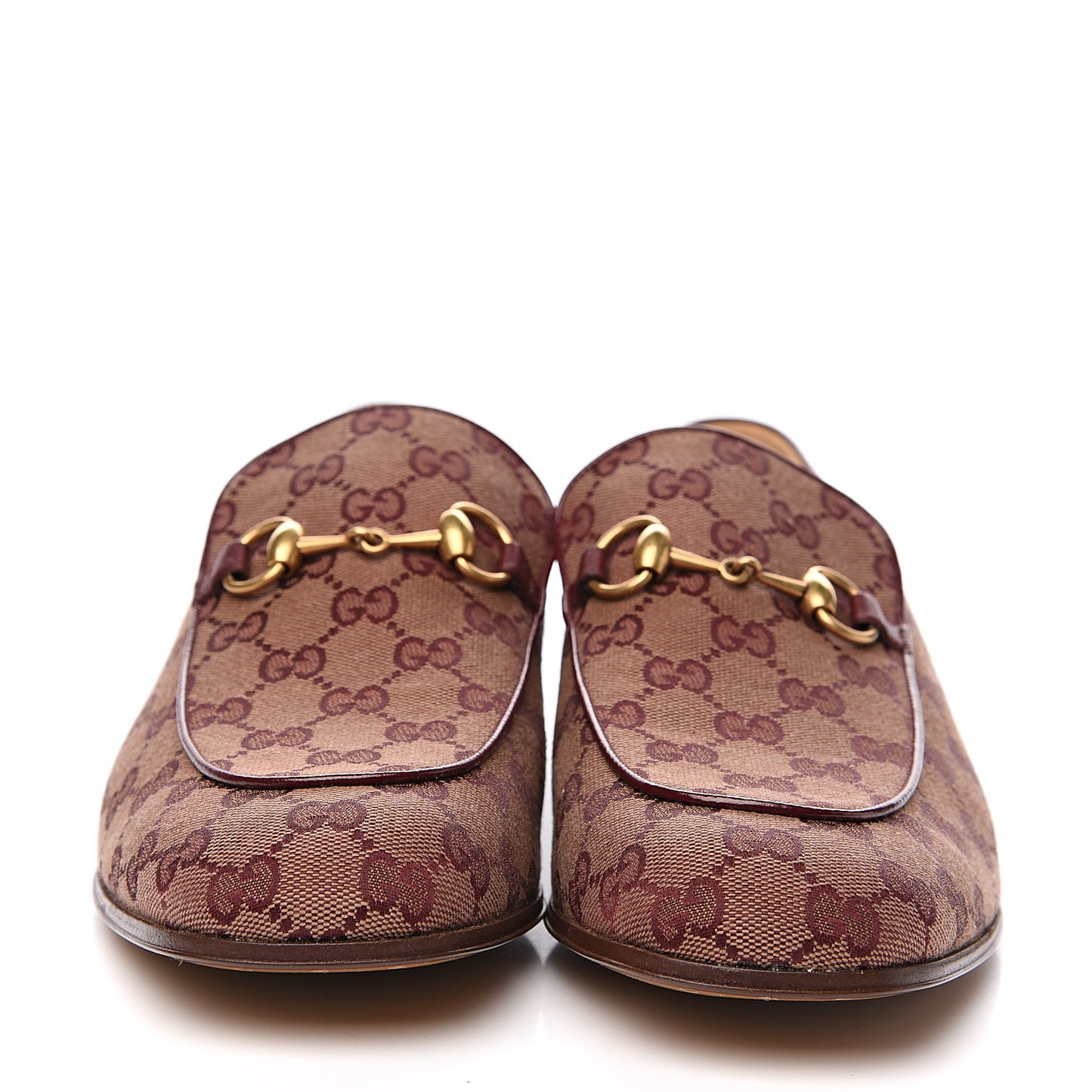 GG Monogram Granada Kid Mens Horsebit Loafers 10 Sahara Rubino Bright Bordeaux