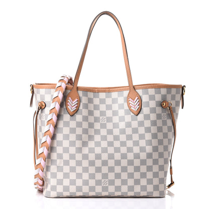 Louis Vuitton Damier Azur Braided Neverfull MM Pink 1 of 11