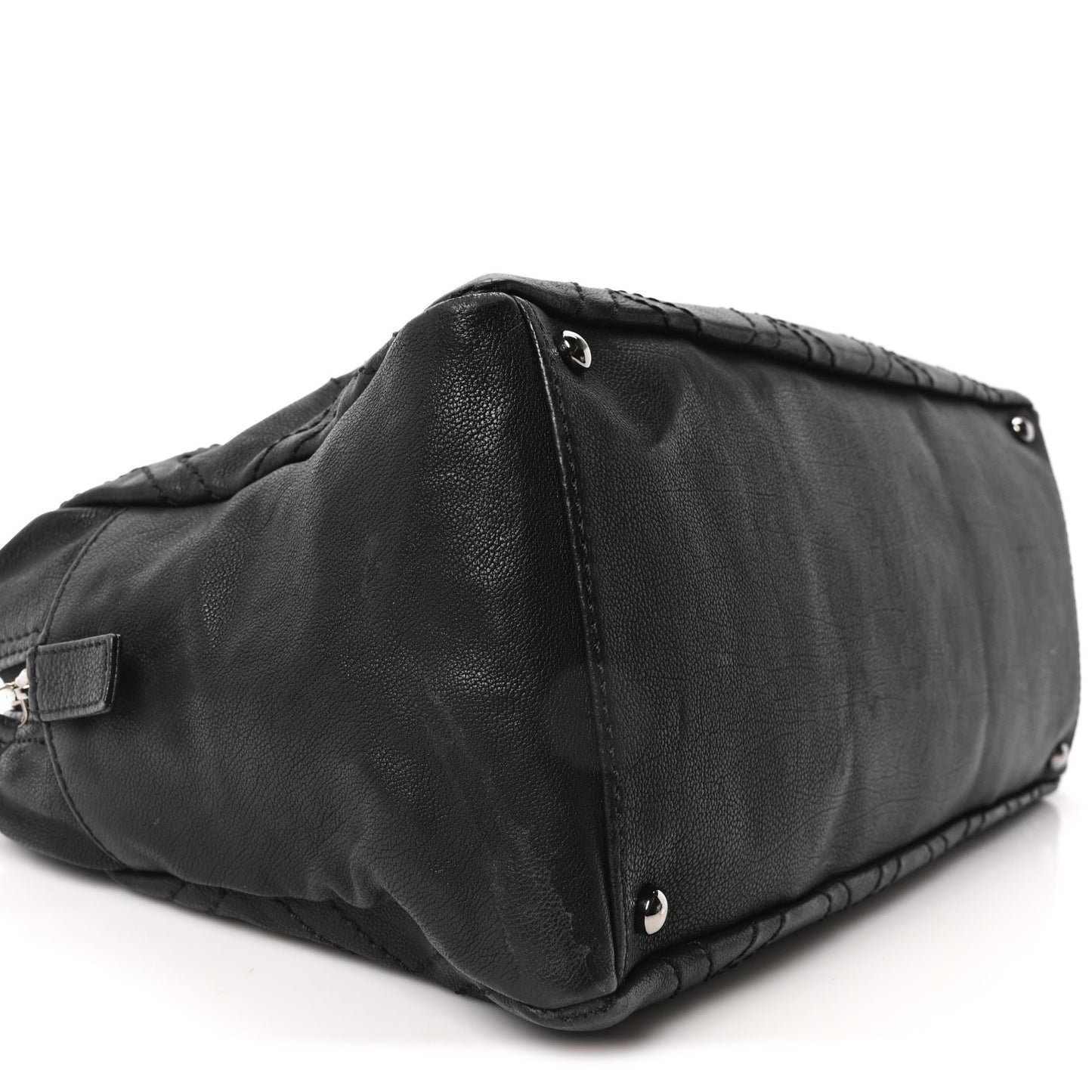 Calfskin Large Diamond Stitch Tote Black