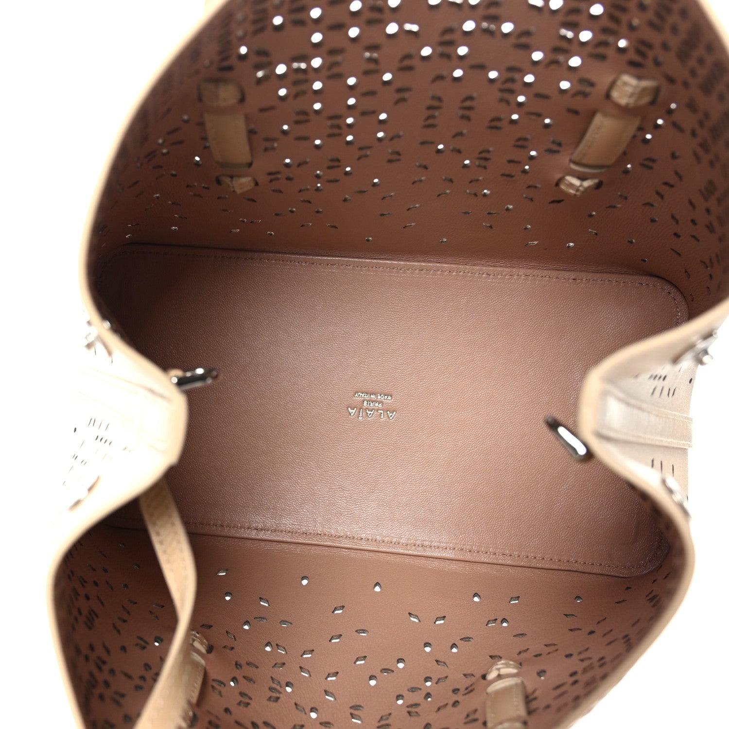 Alaia Palmelatto Calfskin Fiori Degrade Mina 25 Bag Sable 6 of 9