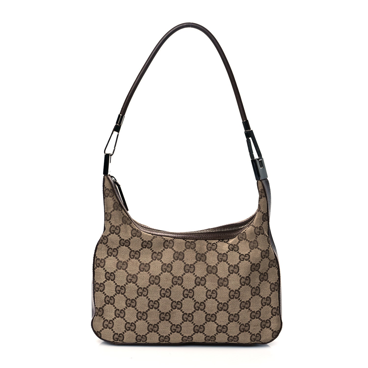 Gucci Monogram GG Small Clasp Hobo Brown 1 of 9