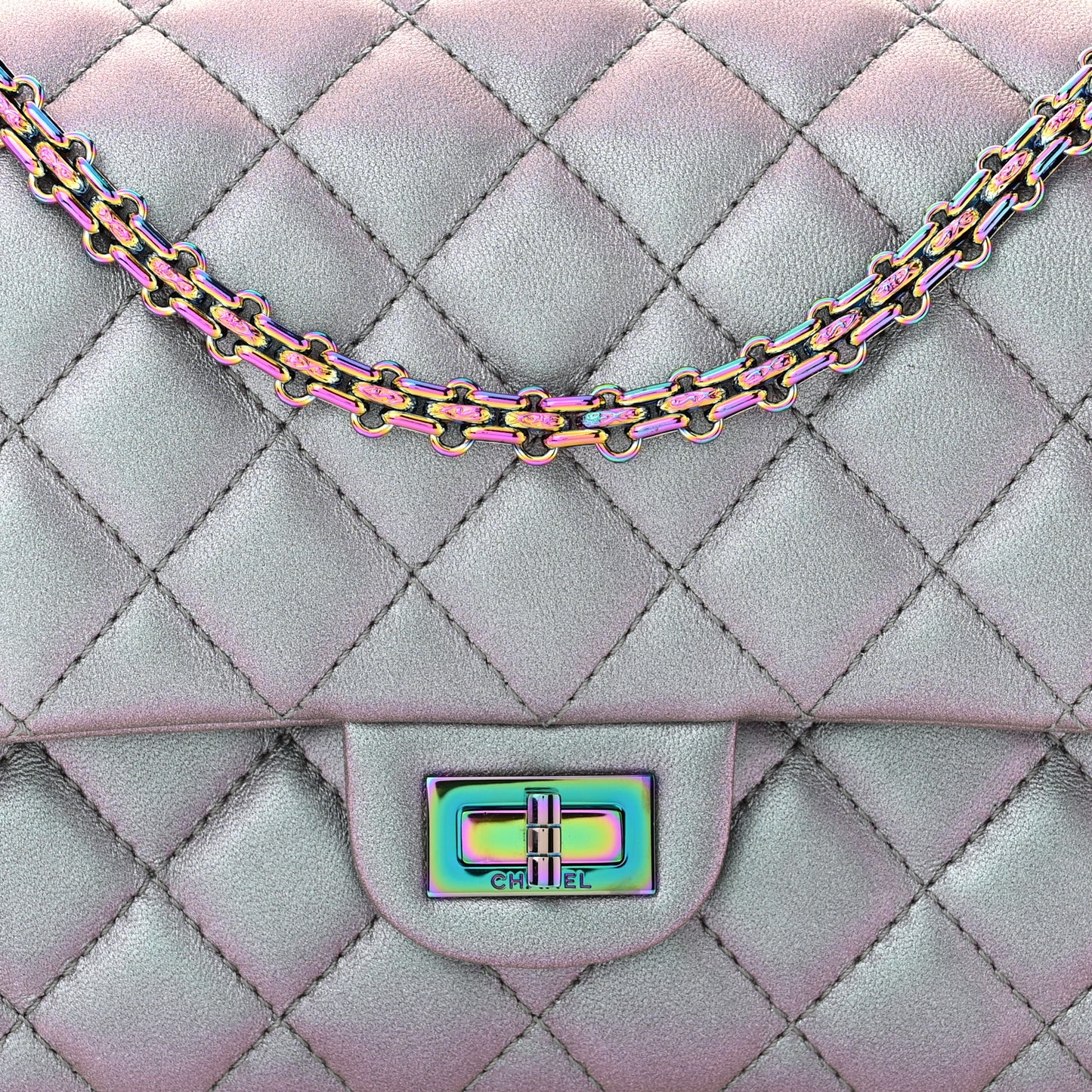 Iridescent Lambskin Quilted 2.55 Reissue 226 Flap Light Purple