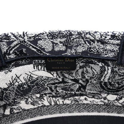 Christian Dior Canvas Embroidered Large Dioriviera Reverse Striped Toile De Jouy Book Tote Blue White 6 of 9