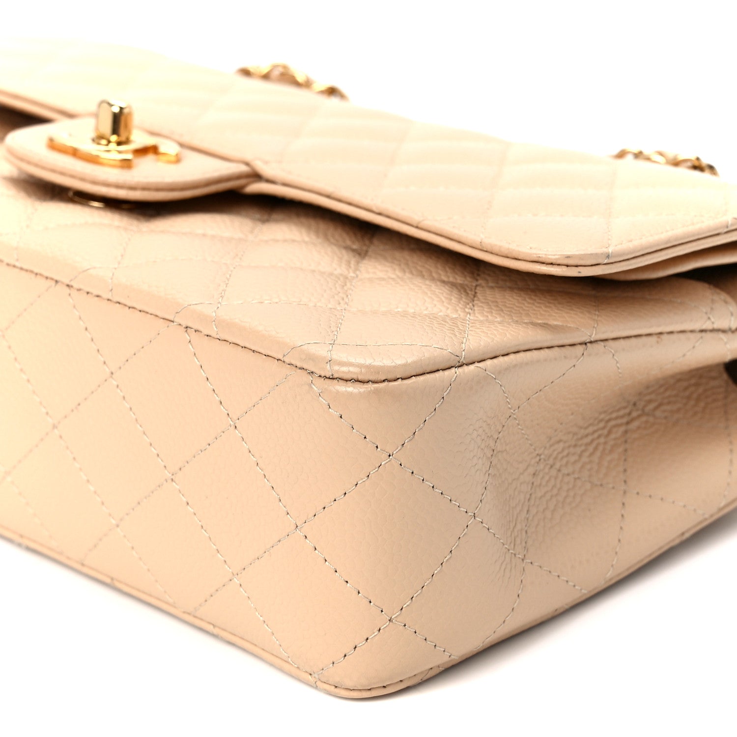 Chanel Caviar Quilted Medium Double Flap Beige Clair 11 of 13