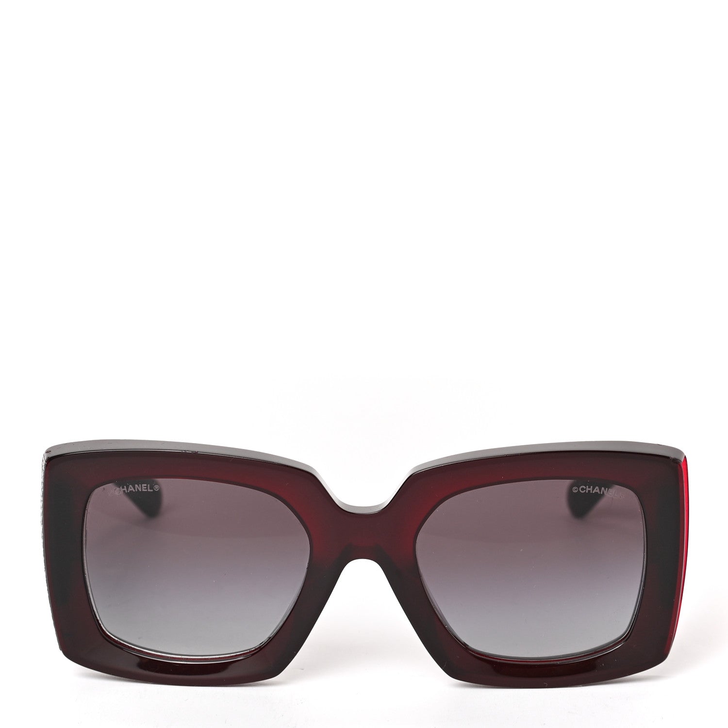 Chanel Acetate Rectangle Sunglasses 5435 Burgundy 2 of 6