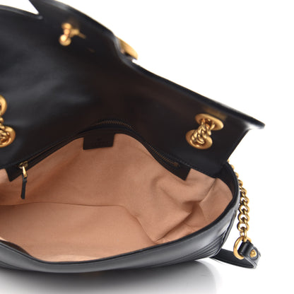 Gucci Calfskin Matelasse Medium GG Marmont Shoulder Bag Black 5 of 11