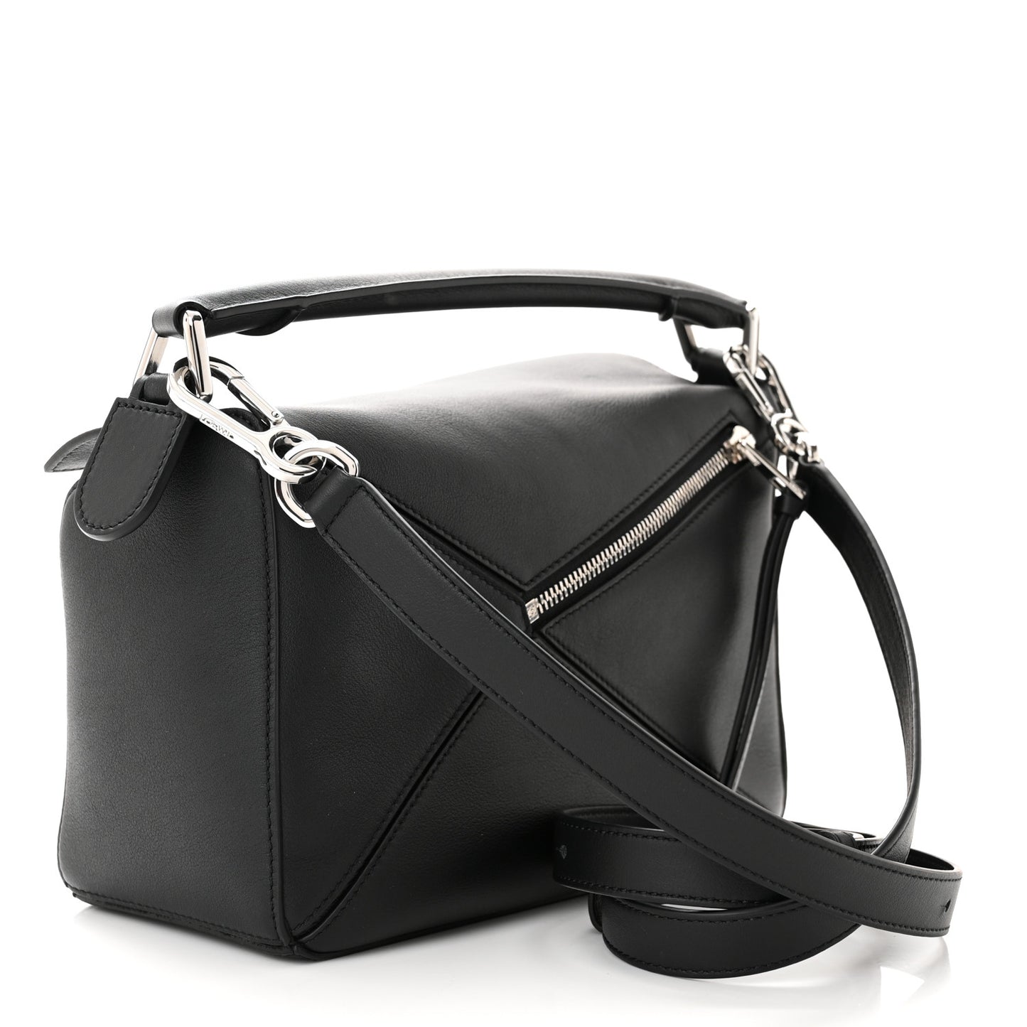 Calfskin Small Puzzle Bag Black