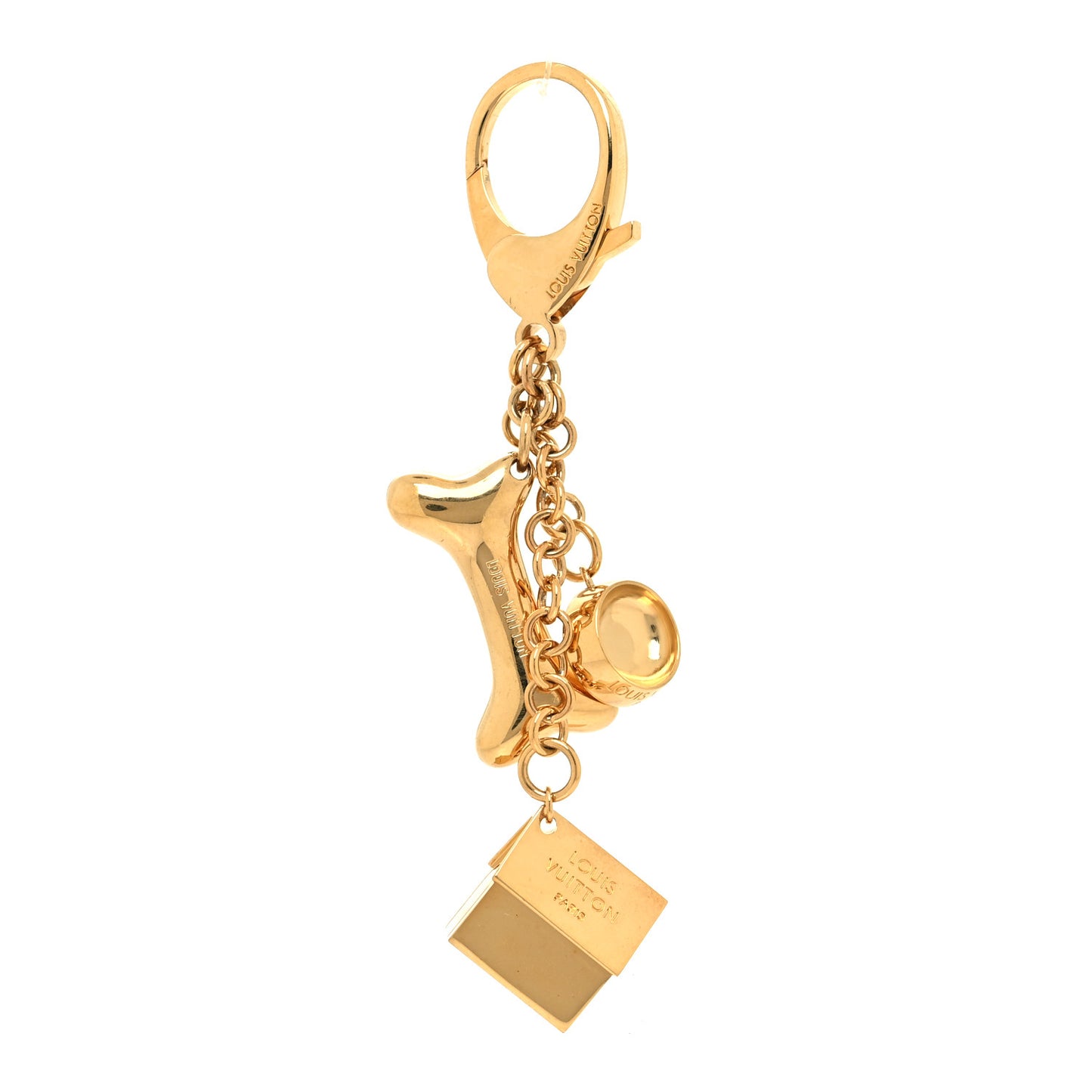 Metal Baxter Dog Bag Charm Gold