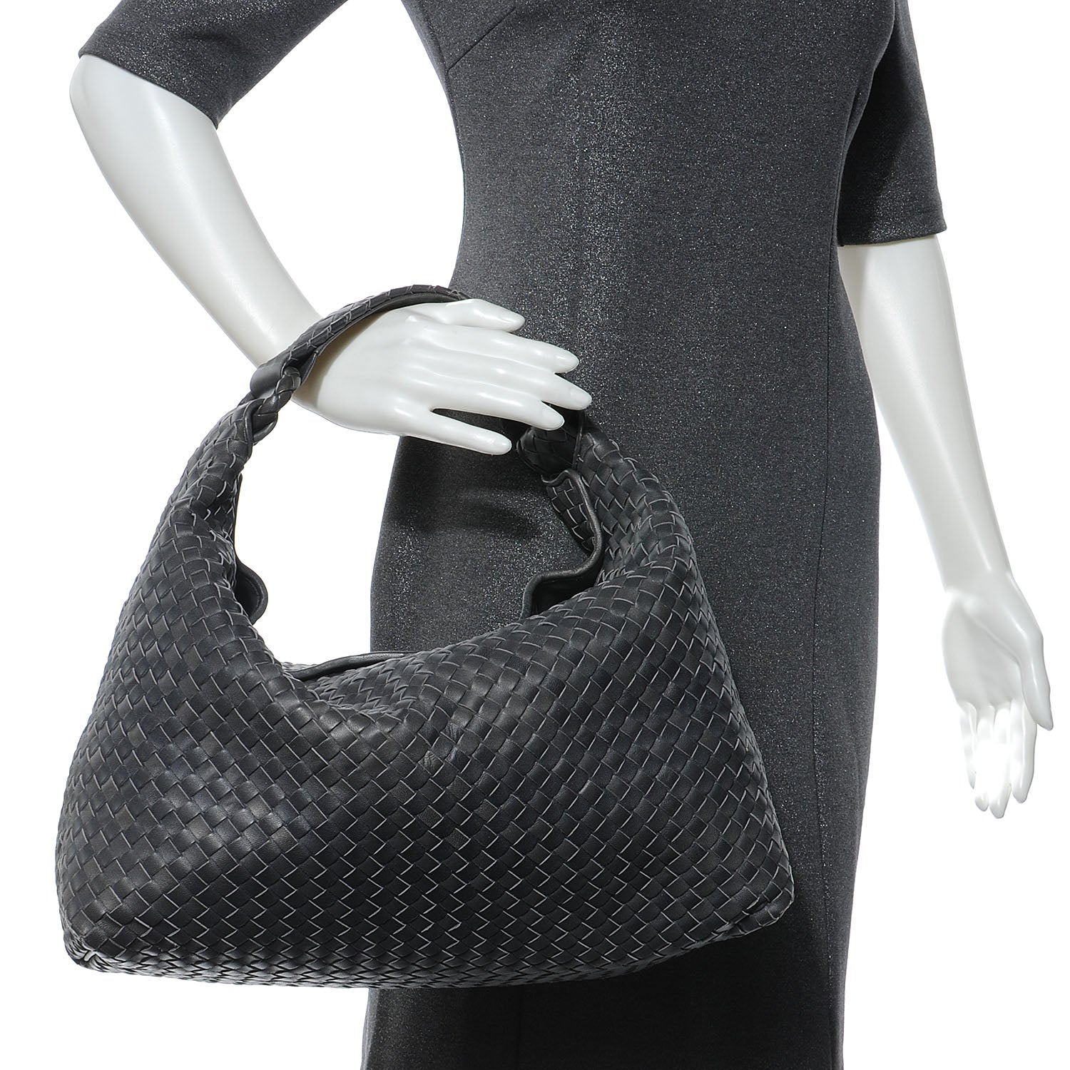 Bottega Veneta Nappa Intrecciato Sloane Hobo Ferro 2 of 8