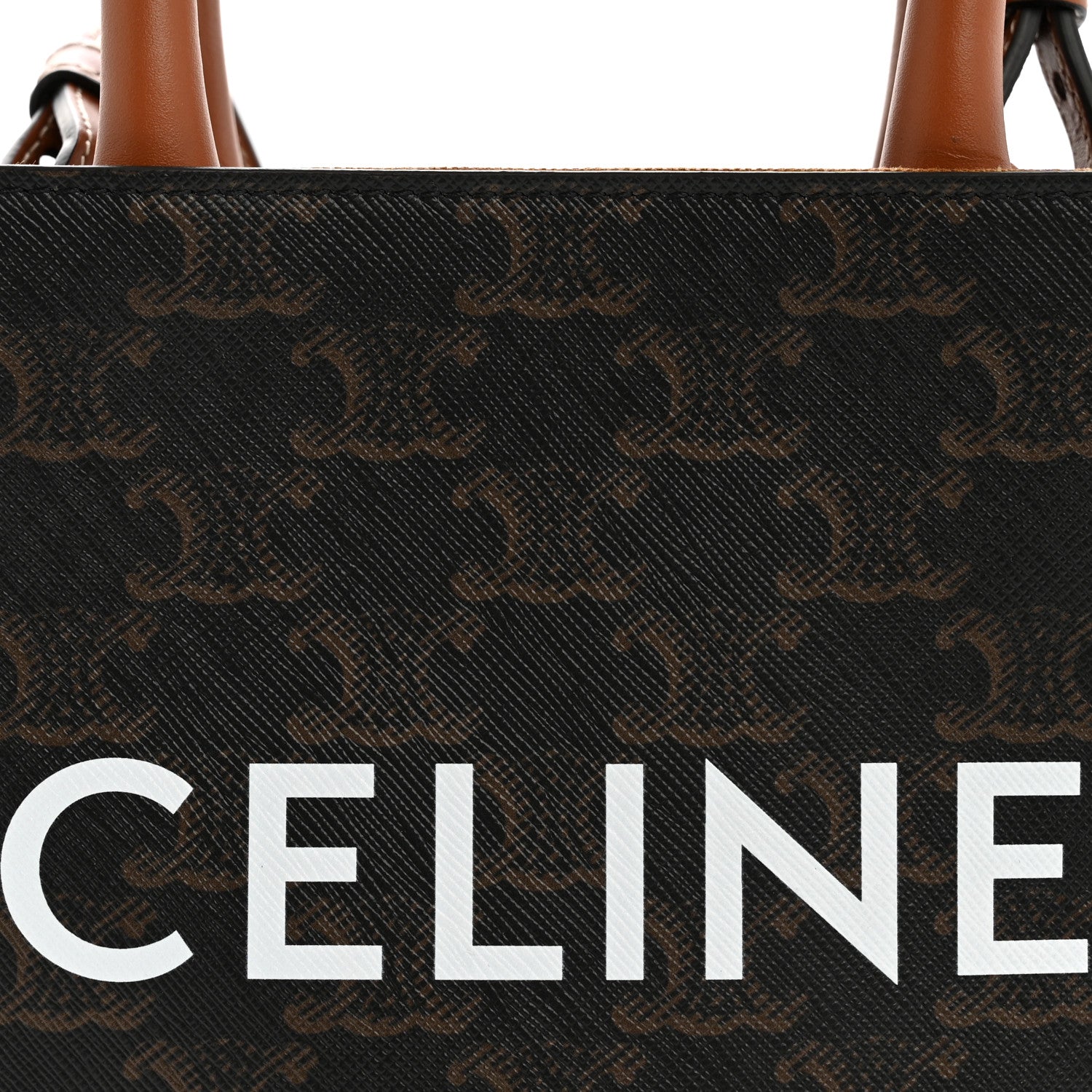Celine Triomphe Canvas Calfskin Mini Vertical Cabas Tan 6 of 12