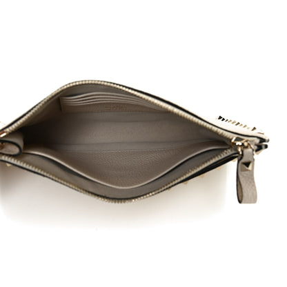 Valentino Garavani Pebbled Calfskin Rockstud Wristlet Clutch White 5 of 11