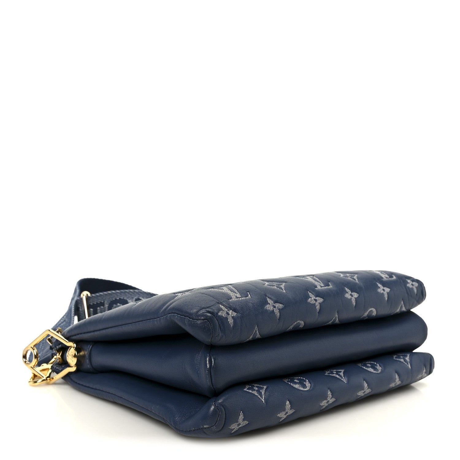 Louis Vuitton Lambskin Embossed Monogram Coussin PM Denim Blue