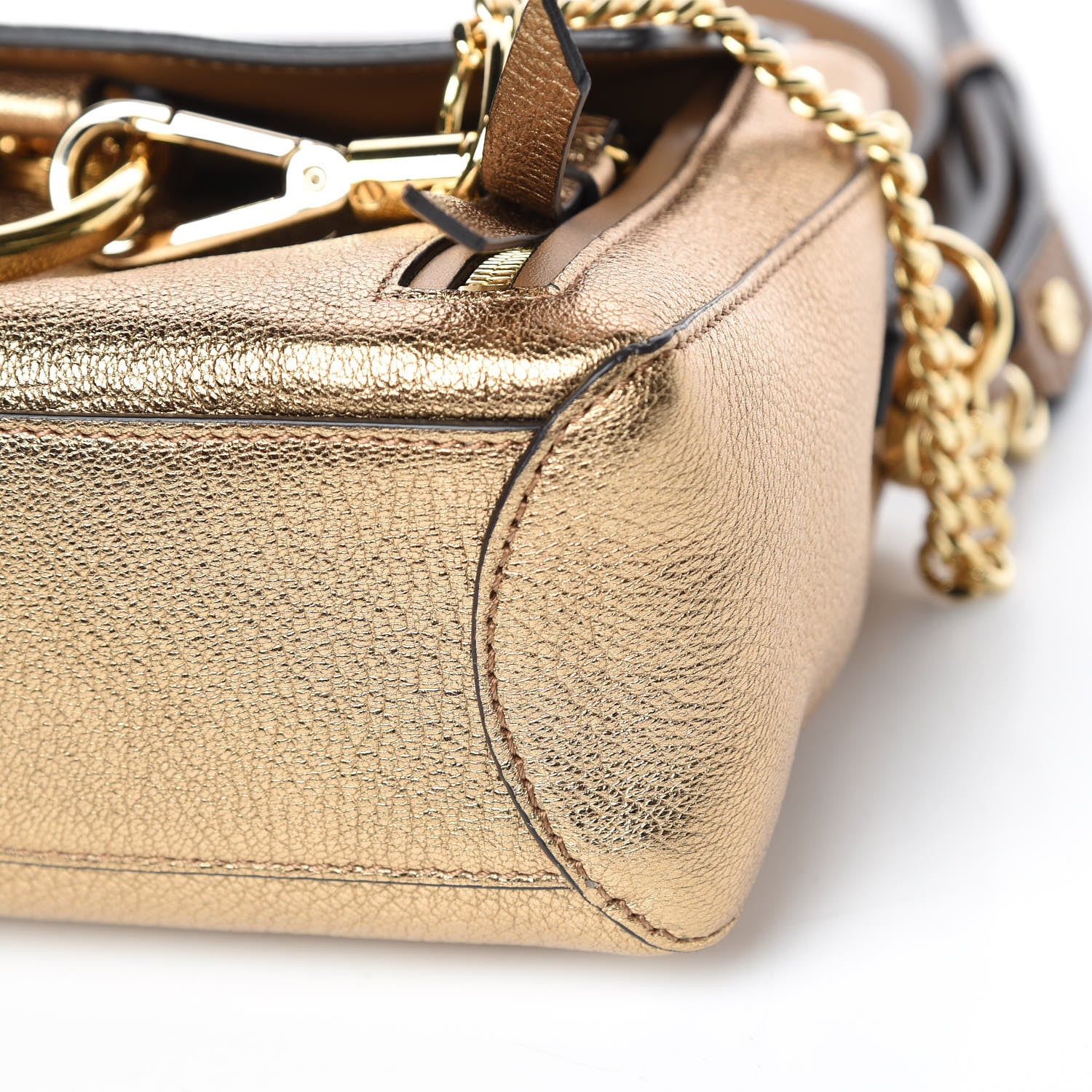 Chloe Metallic Calfskin Mini Faye Day Shoulder Bag Gold 10 of 11
