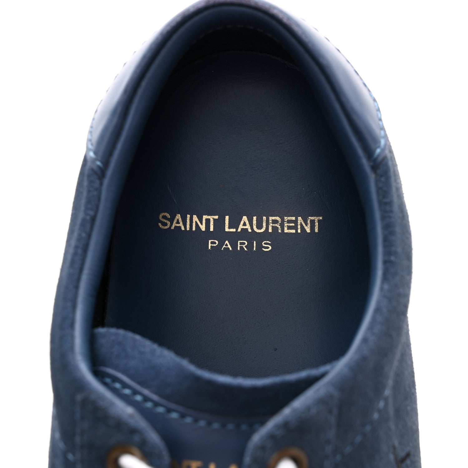 Saint Laurent Distressed Suede Womens Court Classic Sneakers 36 Denim 6 of 9
