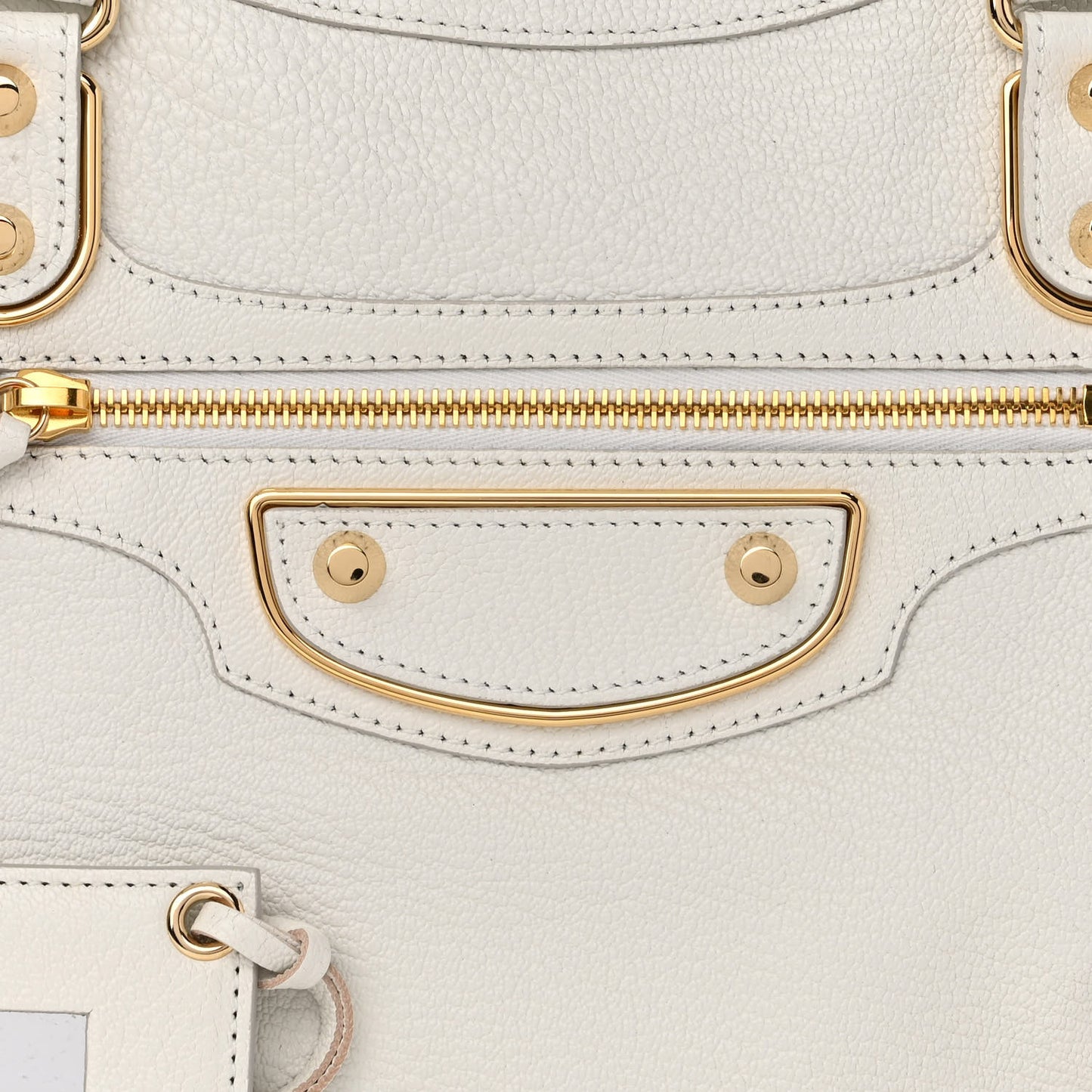 Chevre Gold Metallic Edge Hardware City White